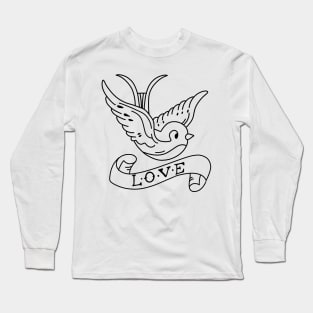 Vintage Bird Tattoo Long Sleeve T-Shirt